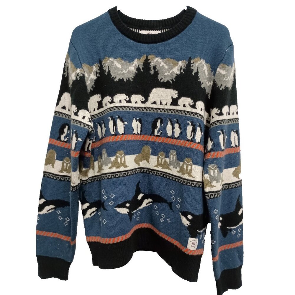 BellField Arctic Animal Sweater Womens XL‎ Wooll Blend Jacquard Novelty Pullover